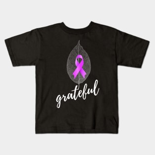 LEAVE PURPLE RIBBON GRATE ALZHEIMER AWARENESS Gift Kids T-Shirt